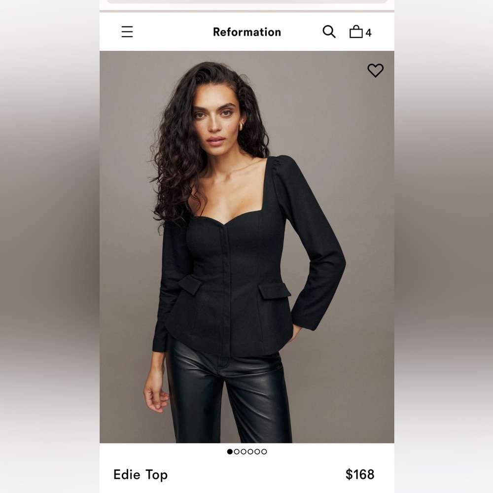 Reformation Edie Top Size 2 NWT